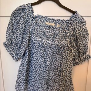 DÔEN Frances Blouse Cornflower Hillside Bloom Floral XXS